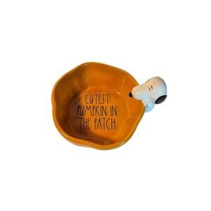 Rae Dunn Snoopy Peanuts Cutest Pumpkin In The Patch Bowl Halloween Fall Orange
